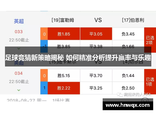 足球竞猜新策略揭秘 如何精准分析提升赢率与乐趣